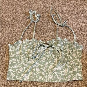 Cider Sage Floral Tie-Strap Tank Top